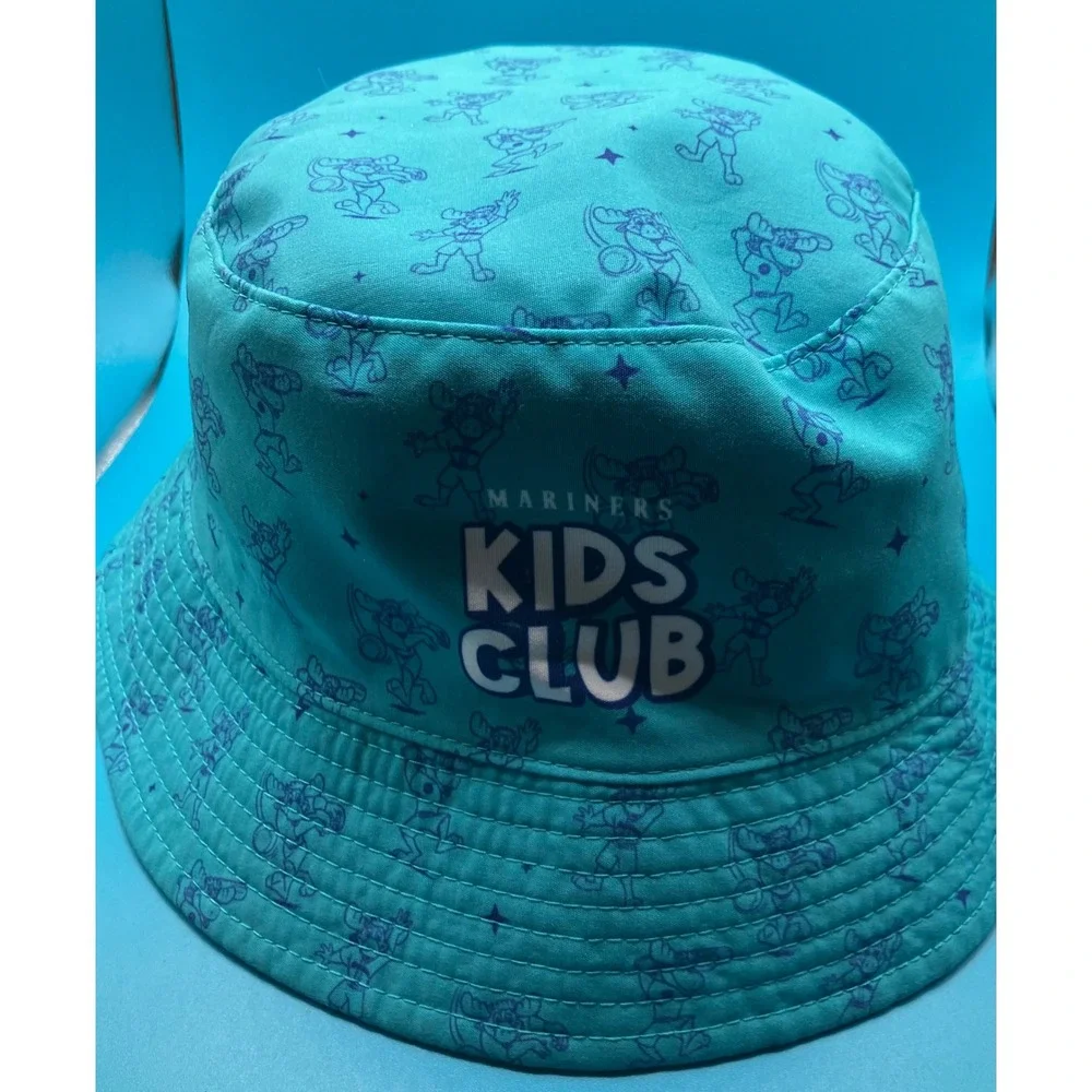 Seattle Mariners Bucket Hat Kids OSFM Blue Teal Reversible Mariners Kids Club